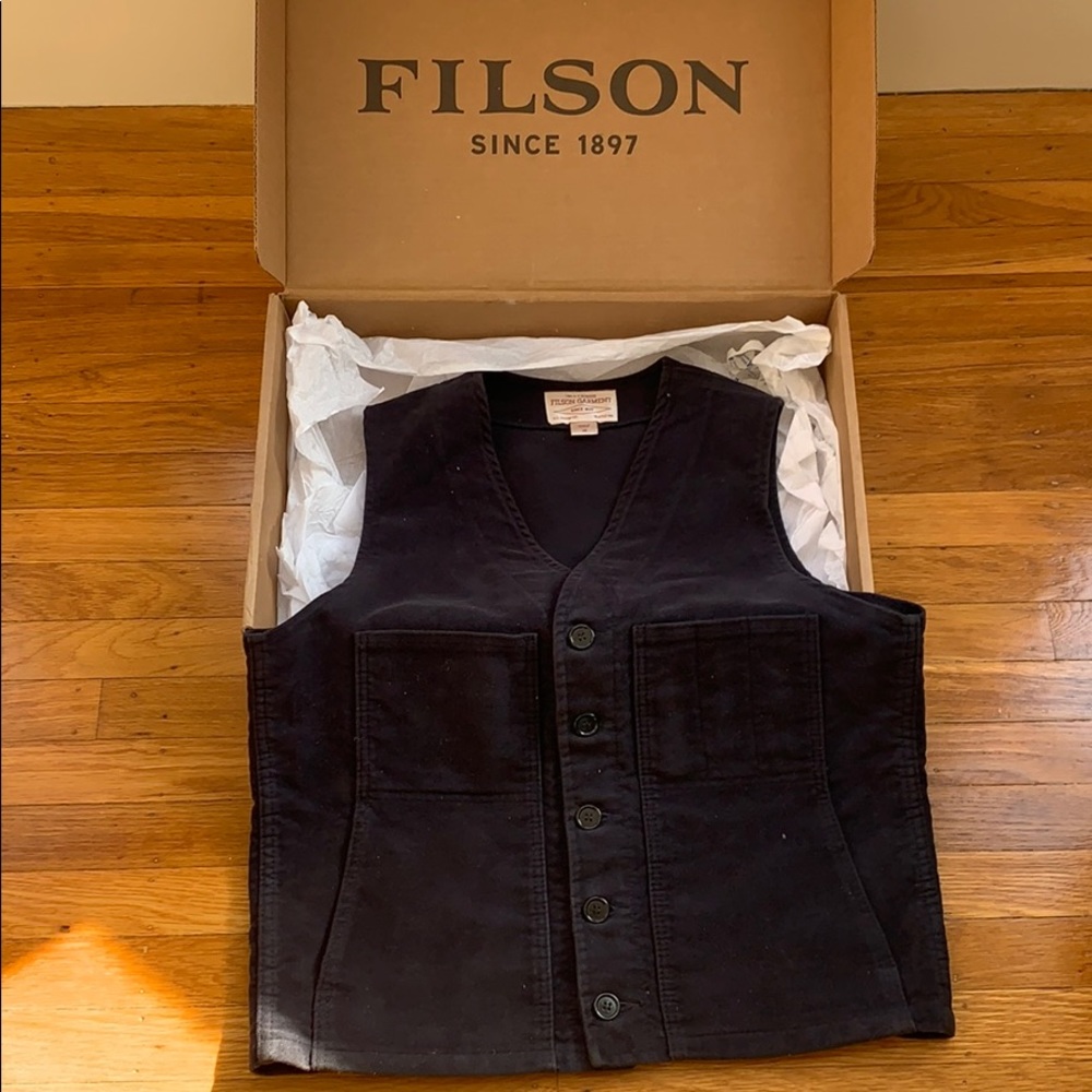 Filson Moleskin Navy Vest RARE
